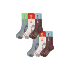 Women's Merino Wool Blend Hiking Calf Sock 6-Pack
