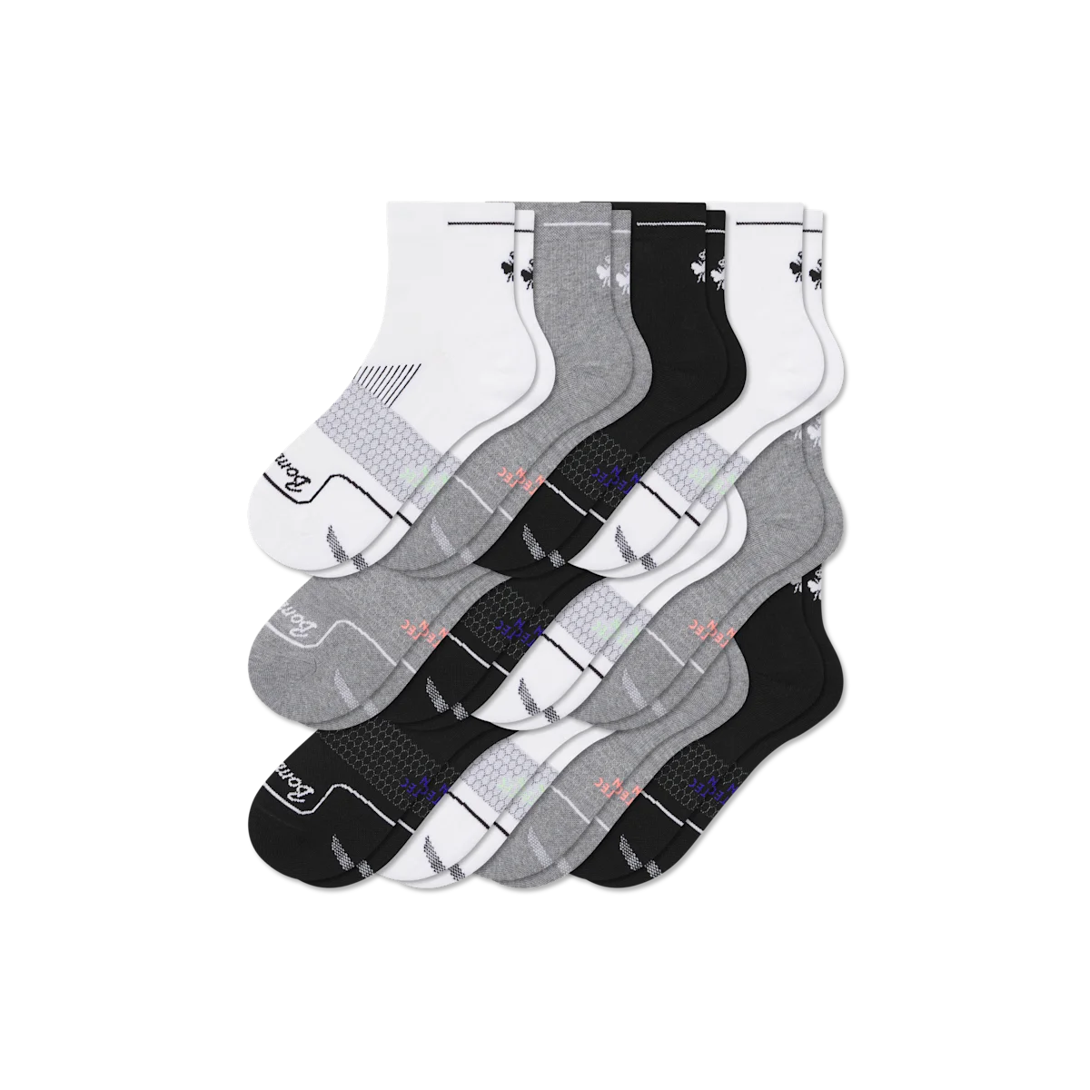 Men's Run Quarter Sock 12-Pack