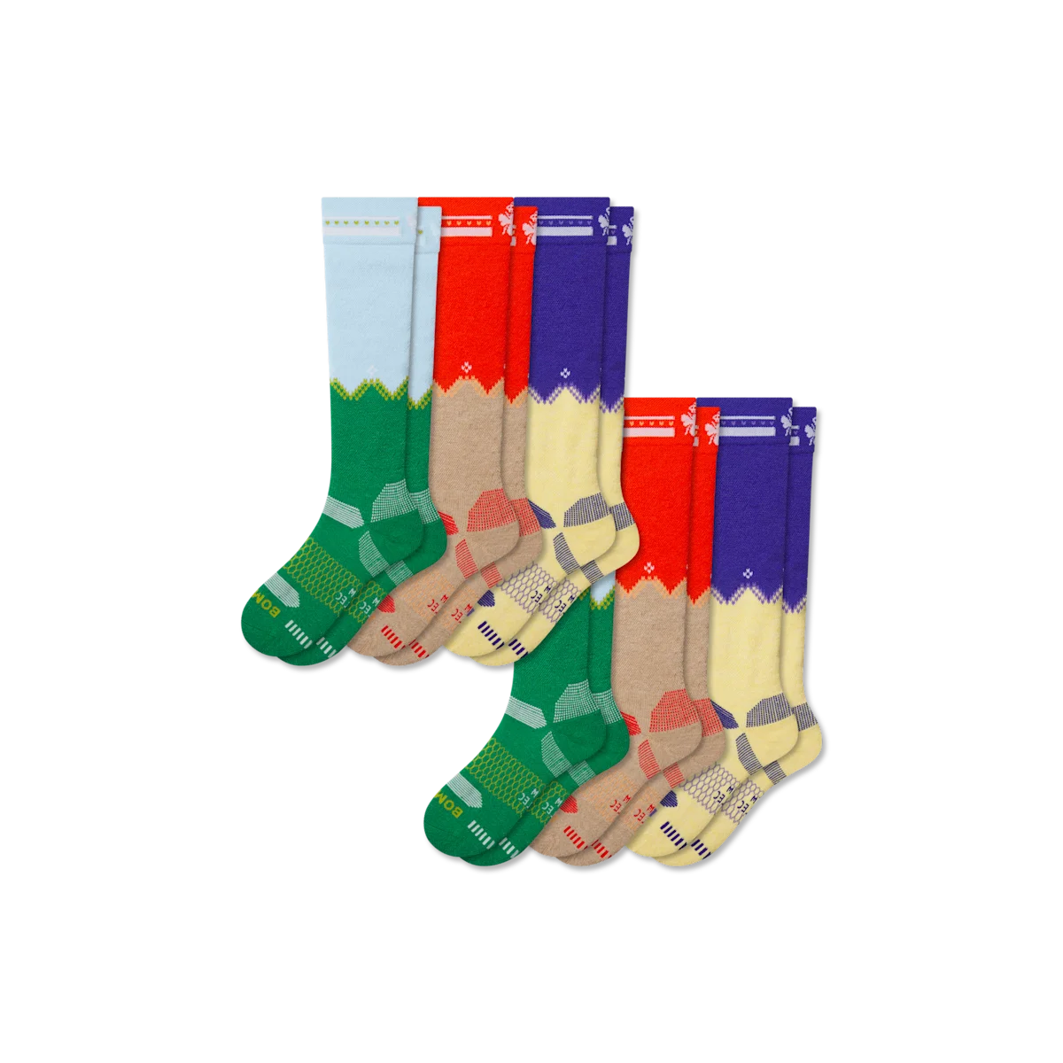 Youth Full-Cushion Merino Wool Blend Ski & Snowboard Sock 6-Pack