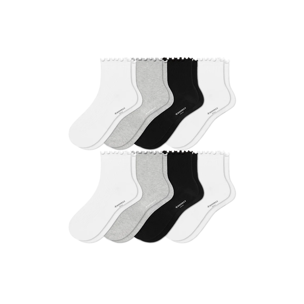 Women's Ruffle Rib Quarter Sock 8-Pack