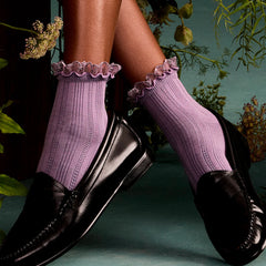 Women's Ruffle Lace Quarter Socks