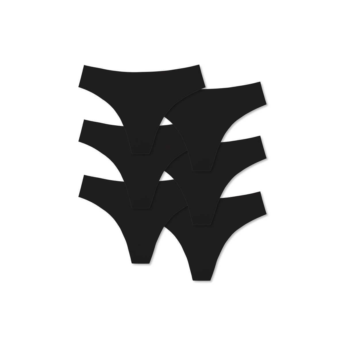 Women's No Show Thong 6-Pack
