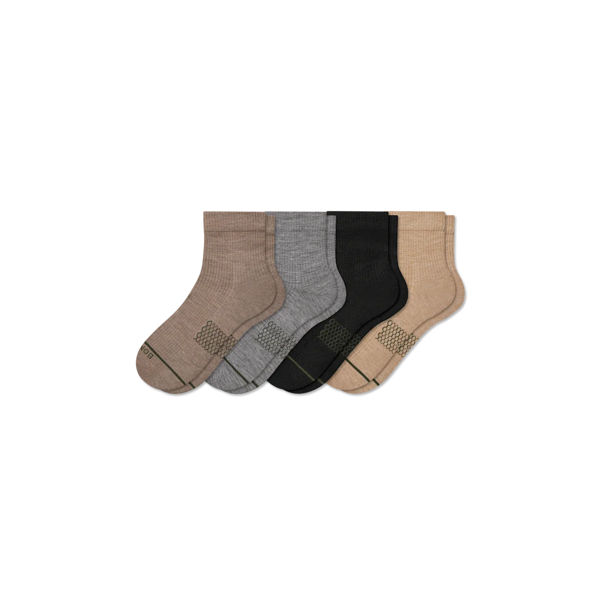 Women's Merino Wool Blend Modern Rib Quarter Sock 4-Pack