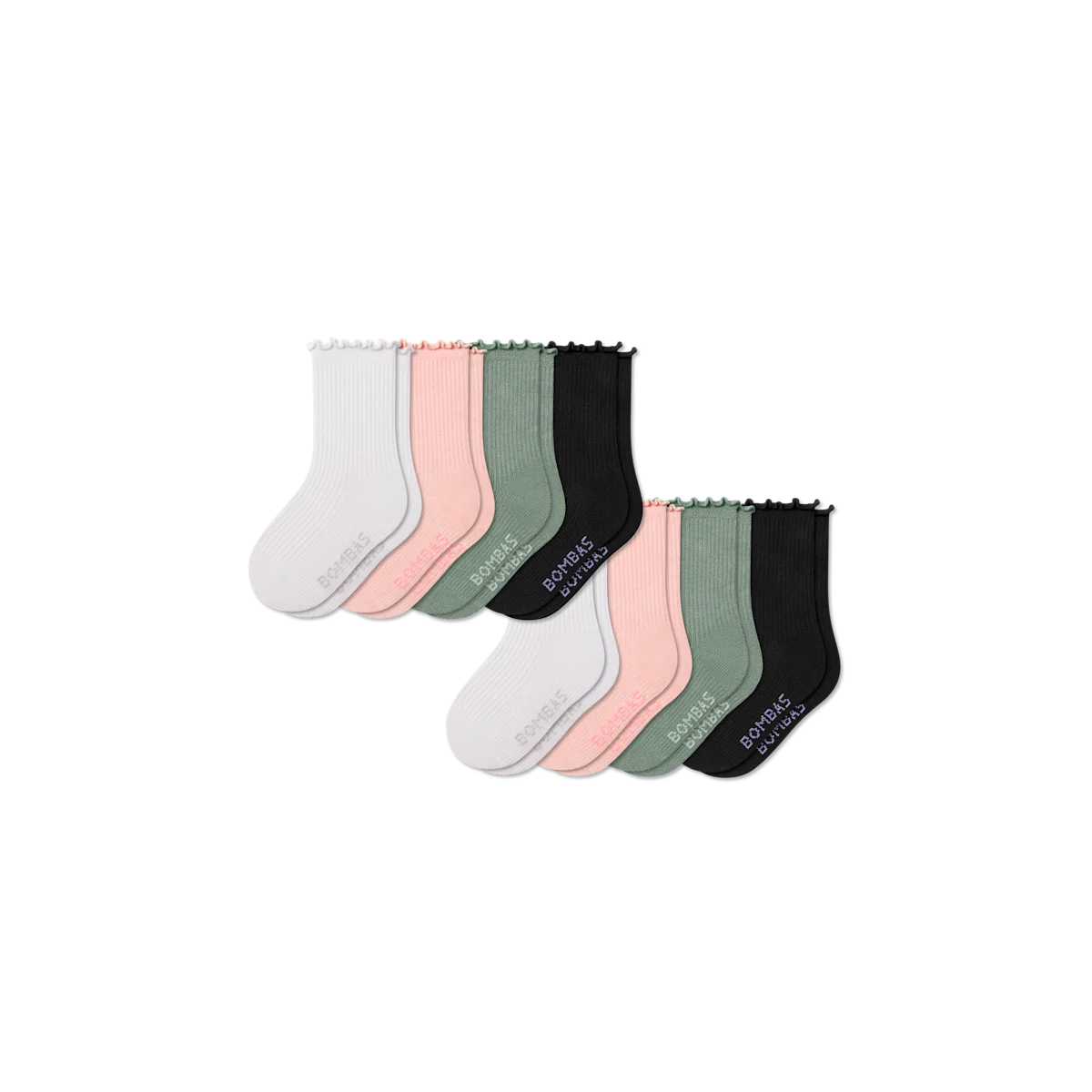 Junior Ruffle Rib Calf Sock 8-Pack