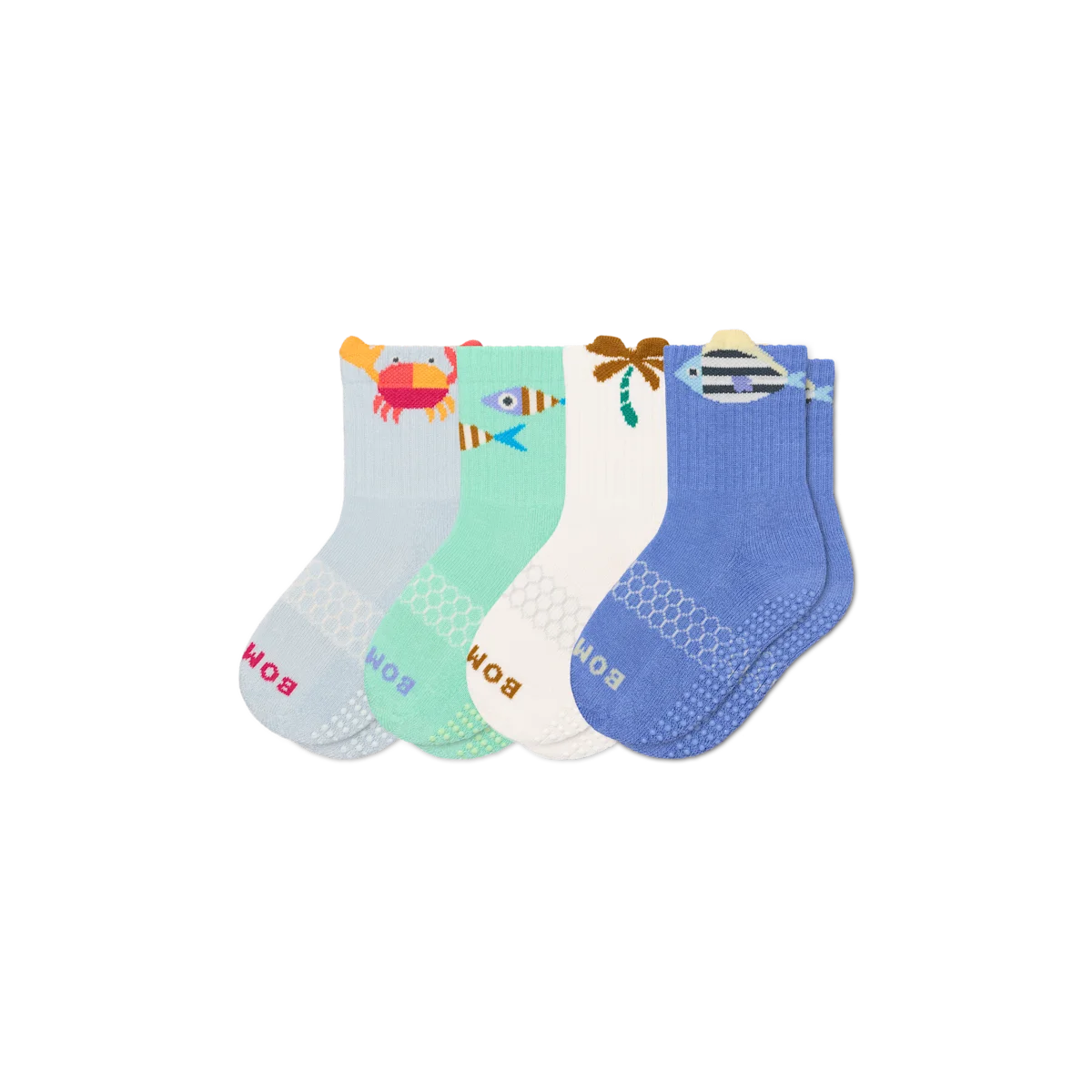 Junior Seaside Gripper Calf Sock 4-Pack