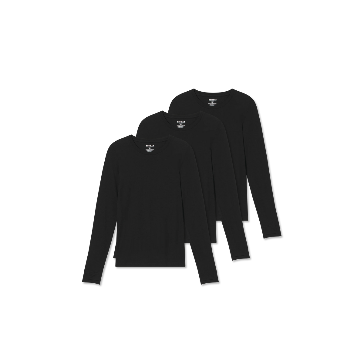 Women's Merino Wool Blend Crew Neck Long Sleeve T-Shirt 3-Pack