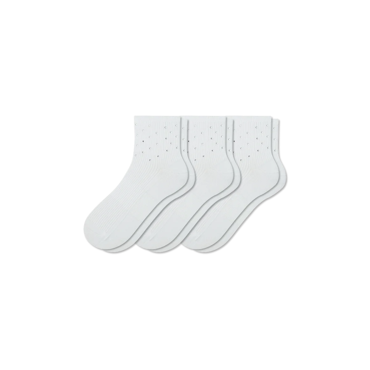 Women’s Rhinestone Rib Quarter Sock 3-Pack