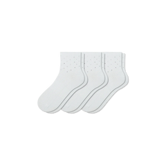 Women’s Rhinestone Rib Quarter Sock 3-Pack